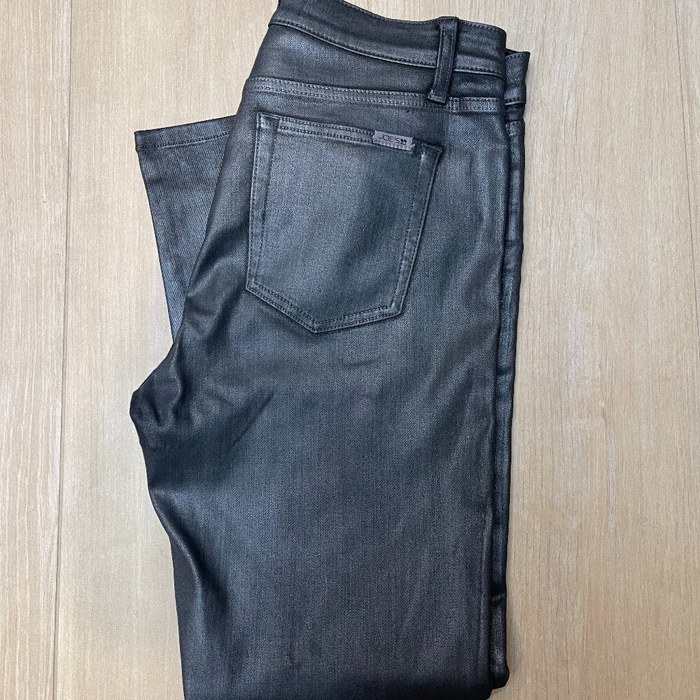 Joe’s Jeans Black Coated Skinny Ankle Size 30